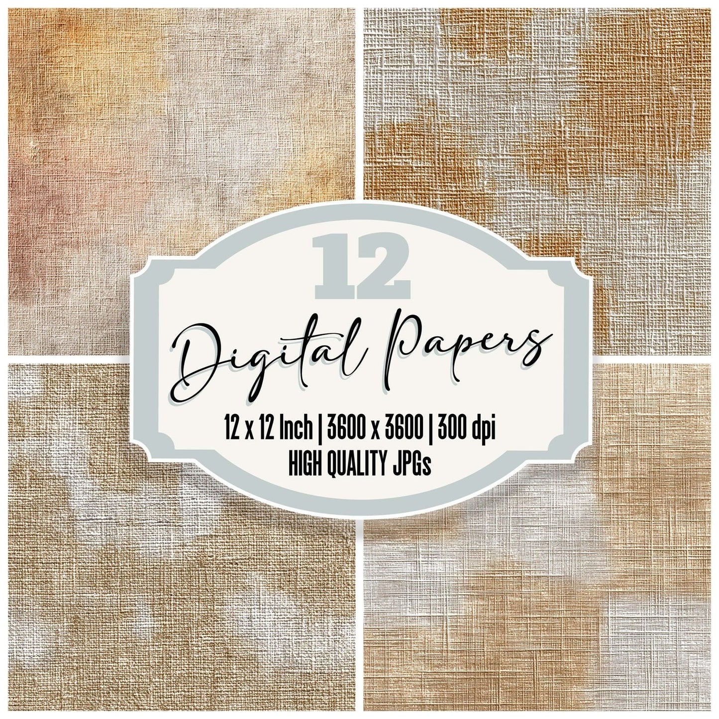 Fabric Canvas Tan Digital Paper Pack (DDD001634)