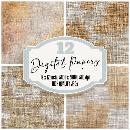 Fabric Canvas Tan Digital Paper Pack (DDD001634)