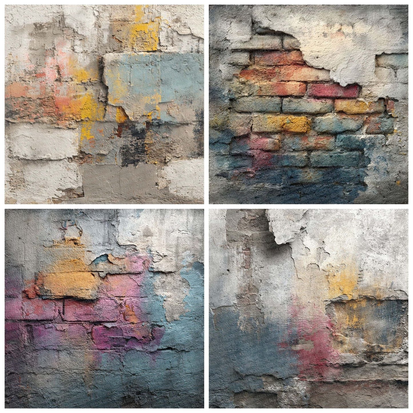Faded Graffiti Brick Wall Digital Paper Pack (DDD001647)
