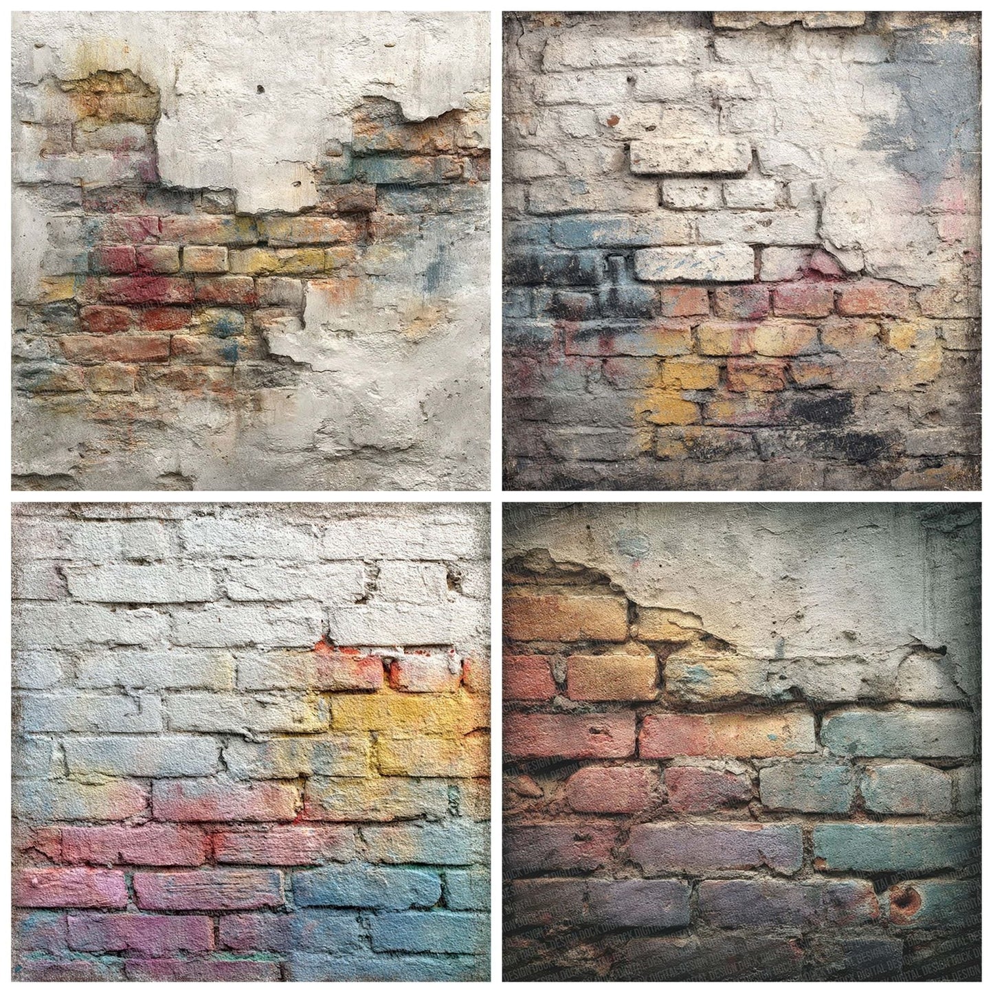 Faded Graffiti Brick Wall Digital Paper Pack (DDD001647)