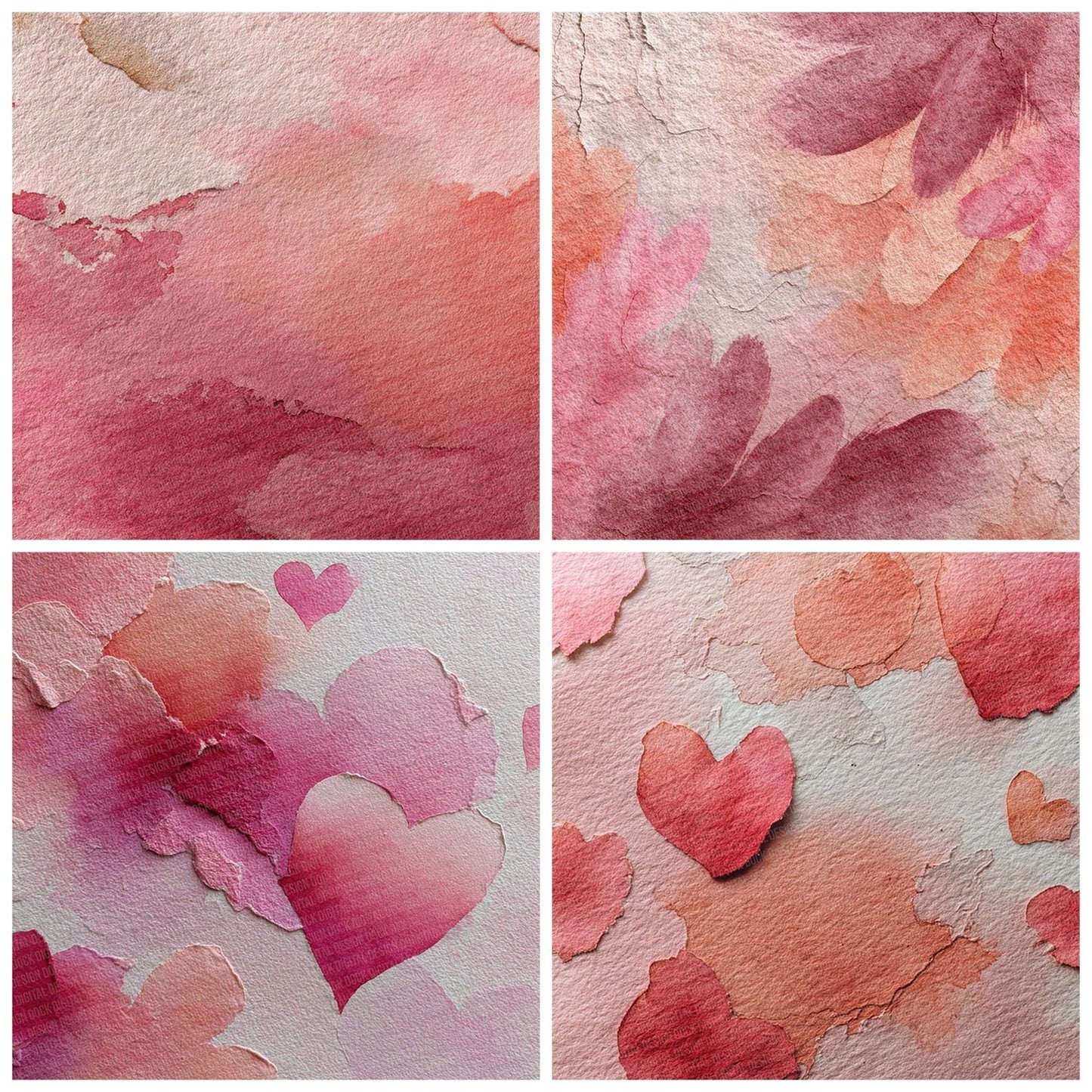 Faded Heart Wash Digital Paper Pack (DDD001654)