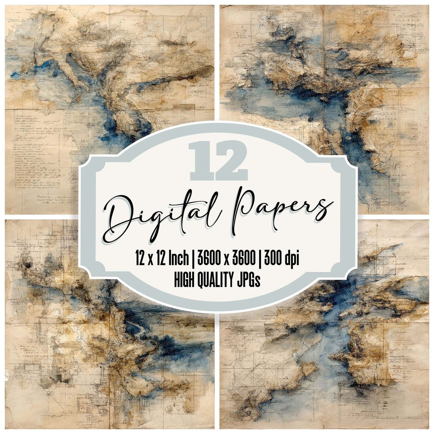 Faded Travel Cartography Digital Paper Pack (DDD001671)