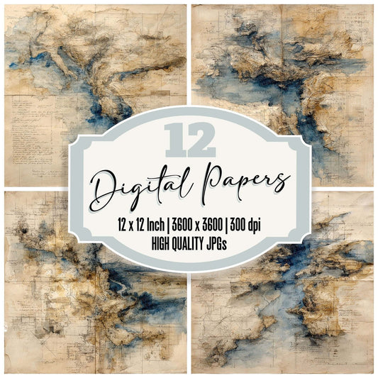 Faded Travel Cartography Digital Paper Pack (DDD001671)