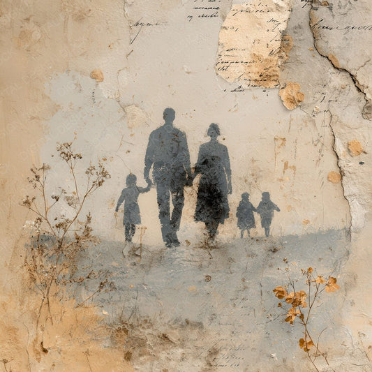 Family Moment Walking Together Digital Paper Pack (DDD007813)