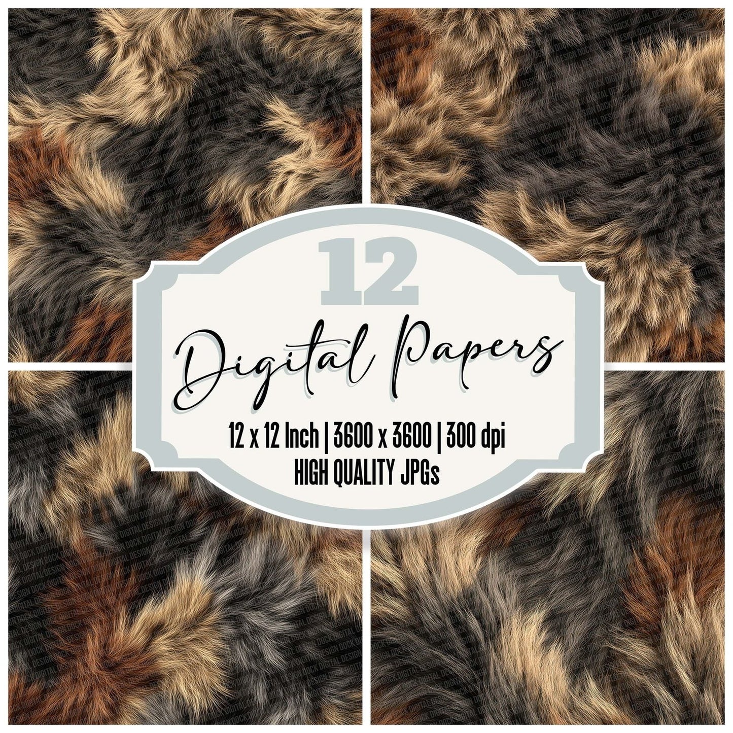 Faux Fur Warm Mix Digital Paper Pack (DDD001686)