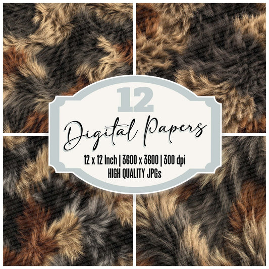 Faux Fur Warm Mix Digital Paper Pack (DDD001686)