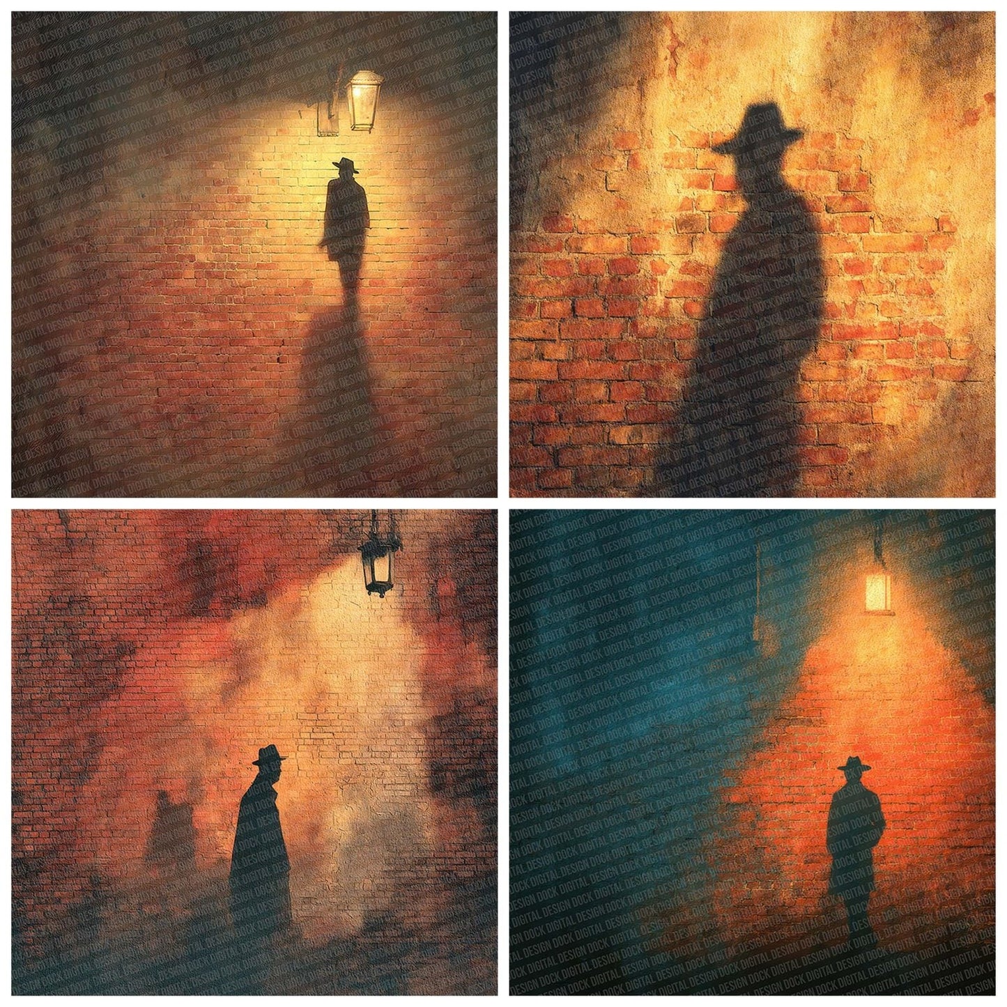Fedora Wall Shadow Digital Paper Pack (DDD001692)