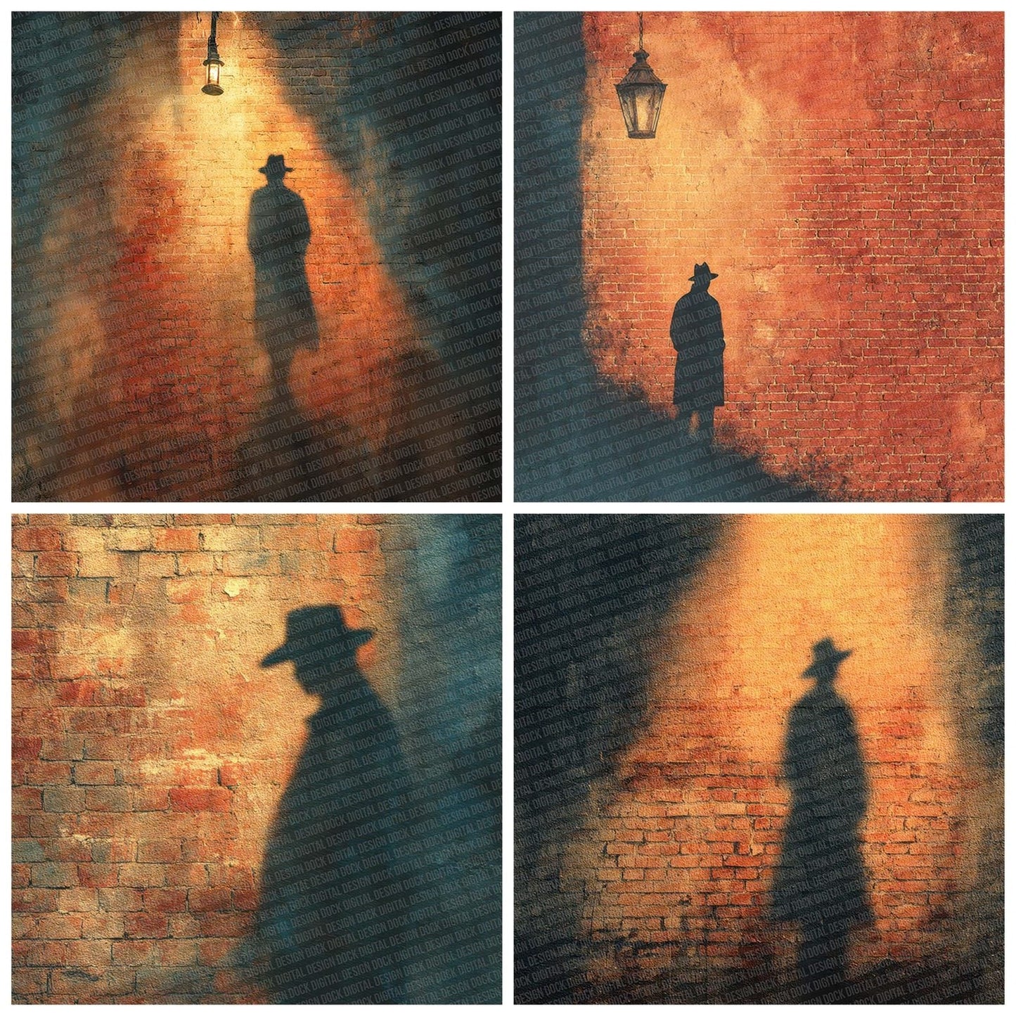 Fedora Wall Shadow Digital Paper Pack (DDD001692)