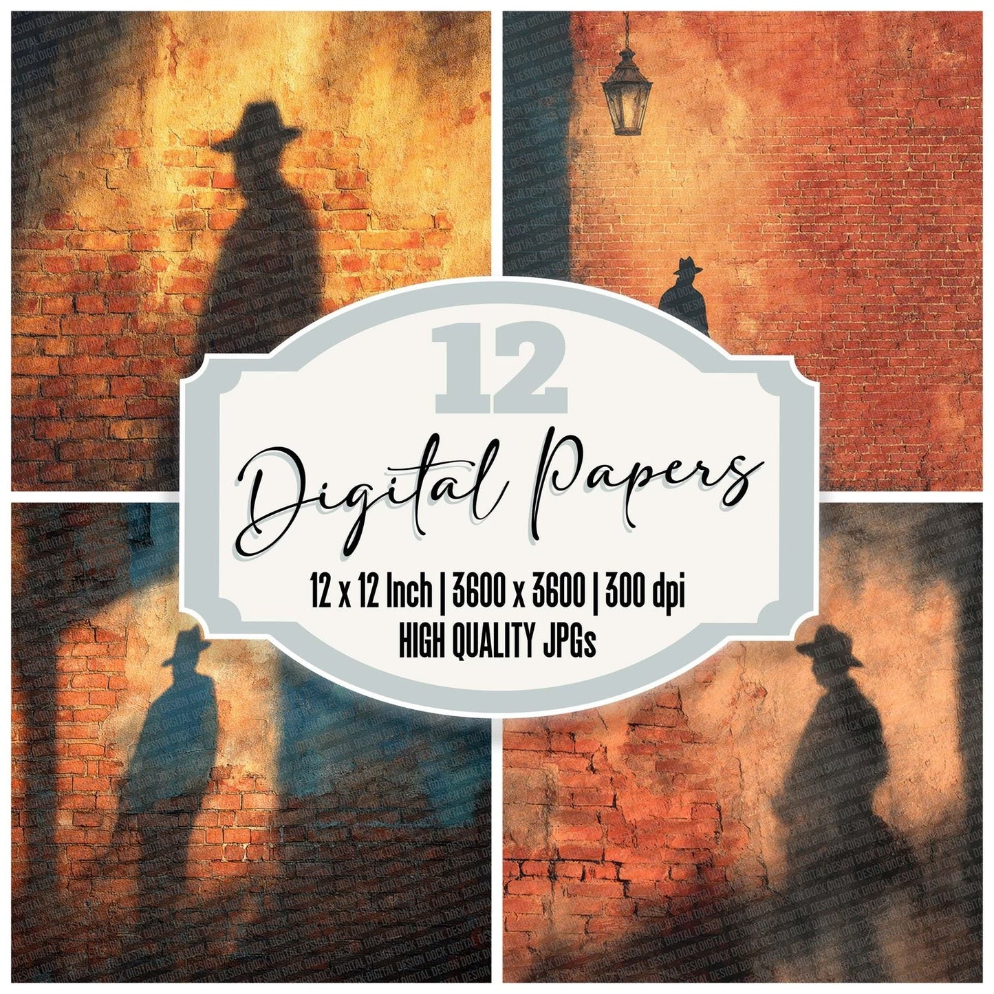 Fedora Wall Shadow Digital Paper Pack (DDD001692)