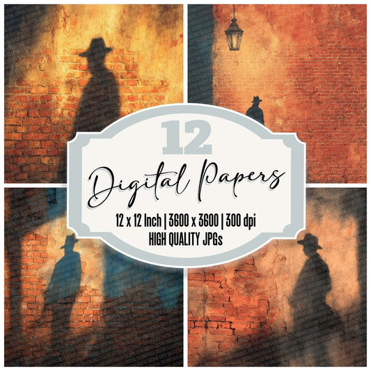 Fedora Wall Shadow Digital Paper Pack (DDD001692)