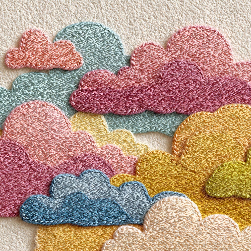 Felt Cloud Stitch Digital Paper Pack (DDD001694)