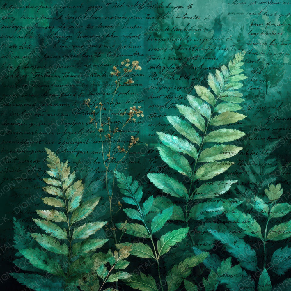 Fern Diary Script Digital Paper Pack (DDD007650)