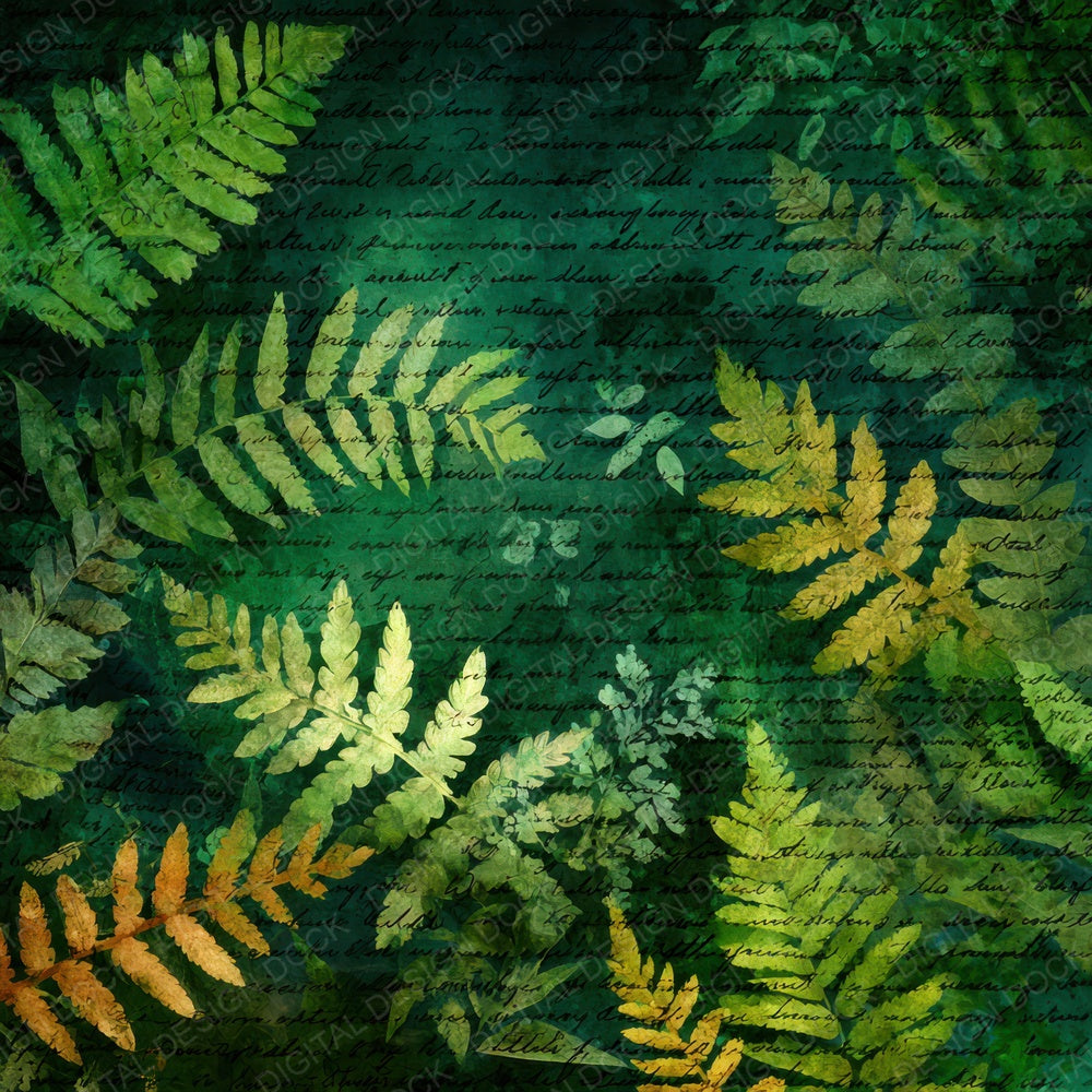 Fern Diary Script Digital Paper Pack (DDD007650)