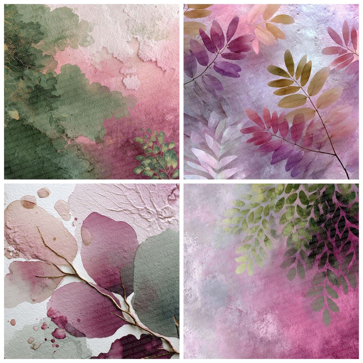 Fern Plum Drift Digital Paper Pack (DDD001697)