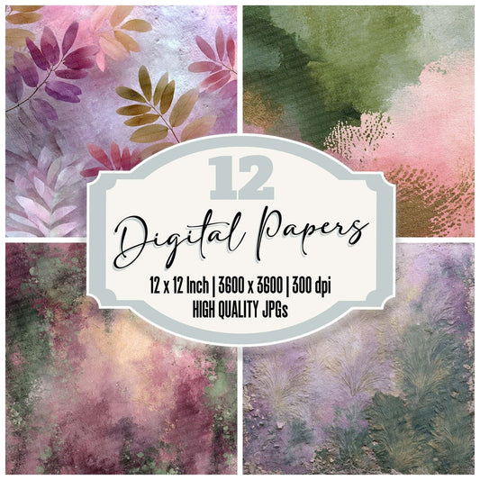 Fern Plum Drift Digital Paper Pack (DDD001697)