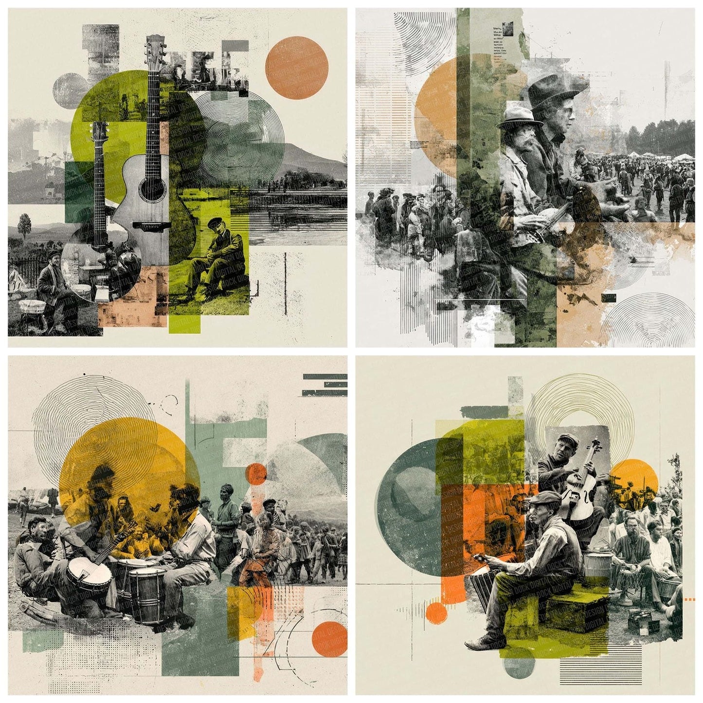 Festival Folk Moodboard Digital Paper Pack (DDD001700)