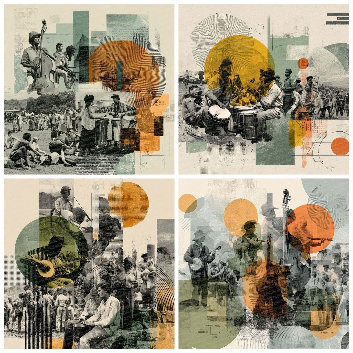 Festival Folk Moodboard Digital Paper Pack (DDD001700)