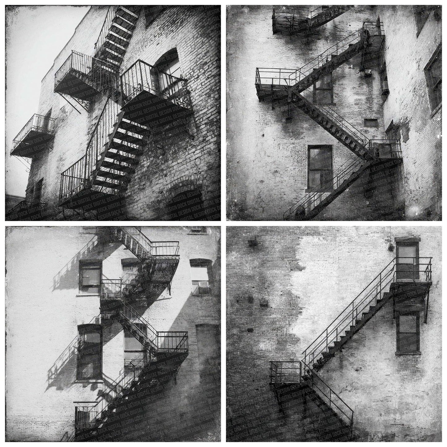 Fire Escape Damaged Photo Digital Paper Pack (DDD001708)