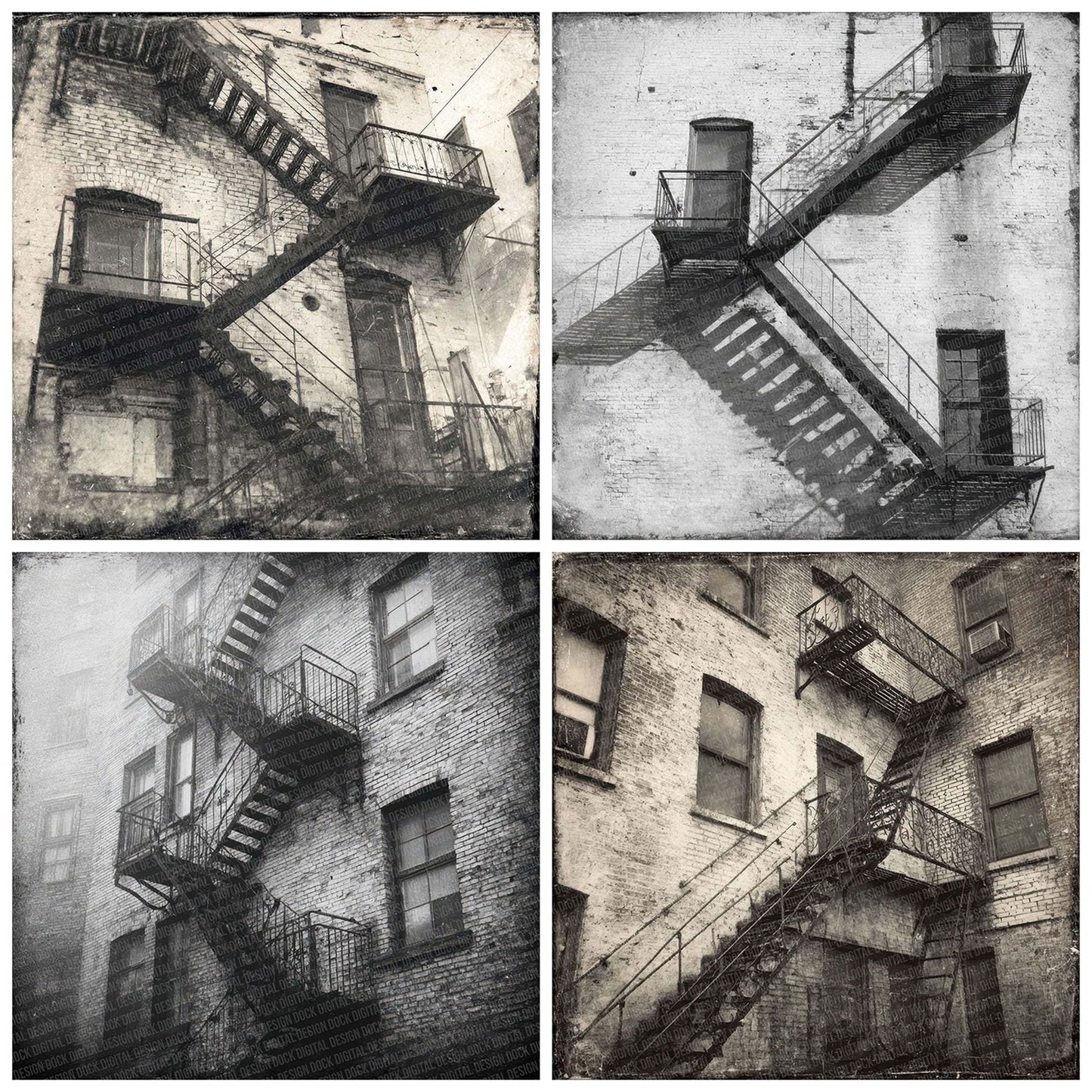 Fire Escape Damaged Photo Digital Paper Pack (DDD001708)