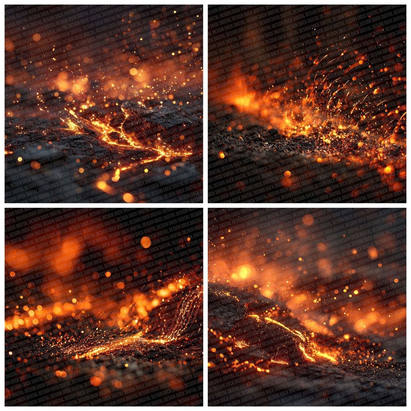 Fire Inferno Embers Flying Digital Paper Pack (DDD001709)