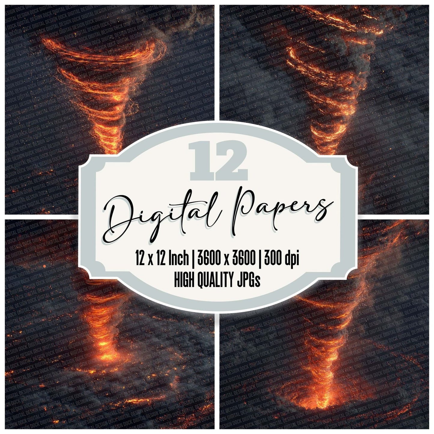 Fire Tornado Digital Paper Pack (DDD001711)