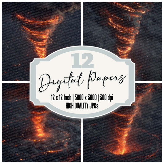 Fire Tornado Digital Paper Pack (DDD001711)