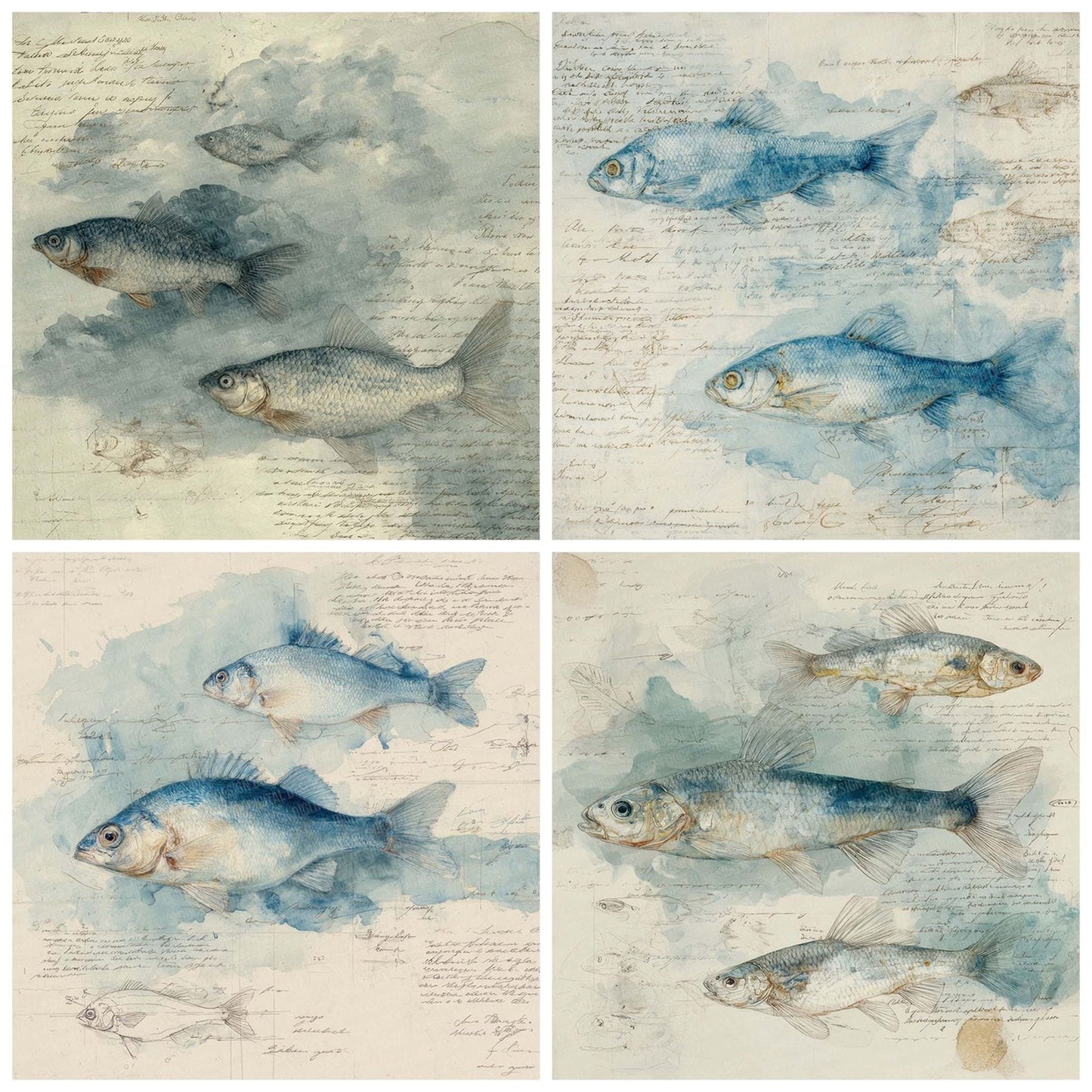 Fish Study Notes Wash Digital Paper Pack (DDD001717)