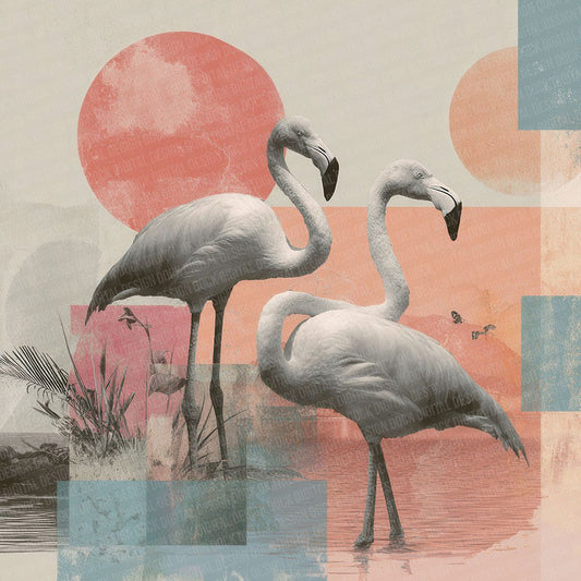 Flamingo Lagoon Moodboard Digital Paper Pack (DDD001724)