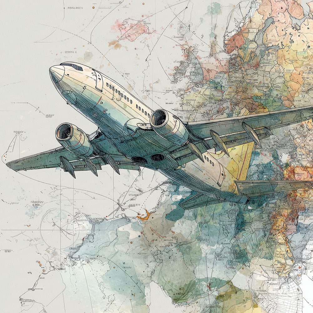 Flight Path Line Map Digital Paper Pack (DDD001727)