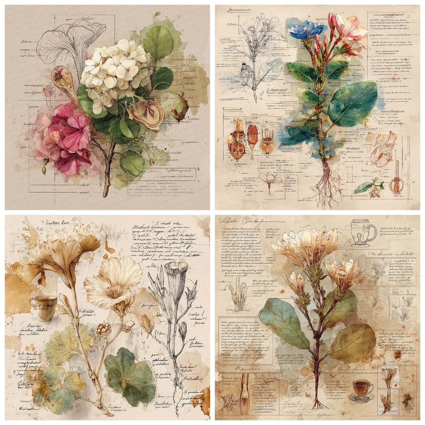 Floral Anatomy Draft Digital Paper Pack (DDD001731)