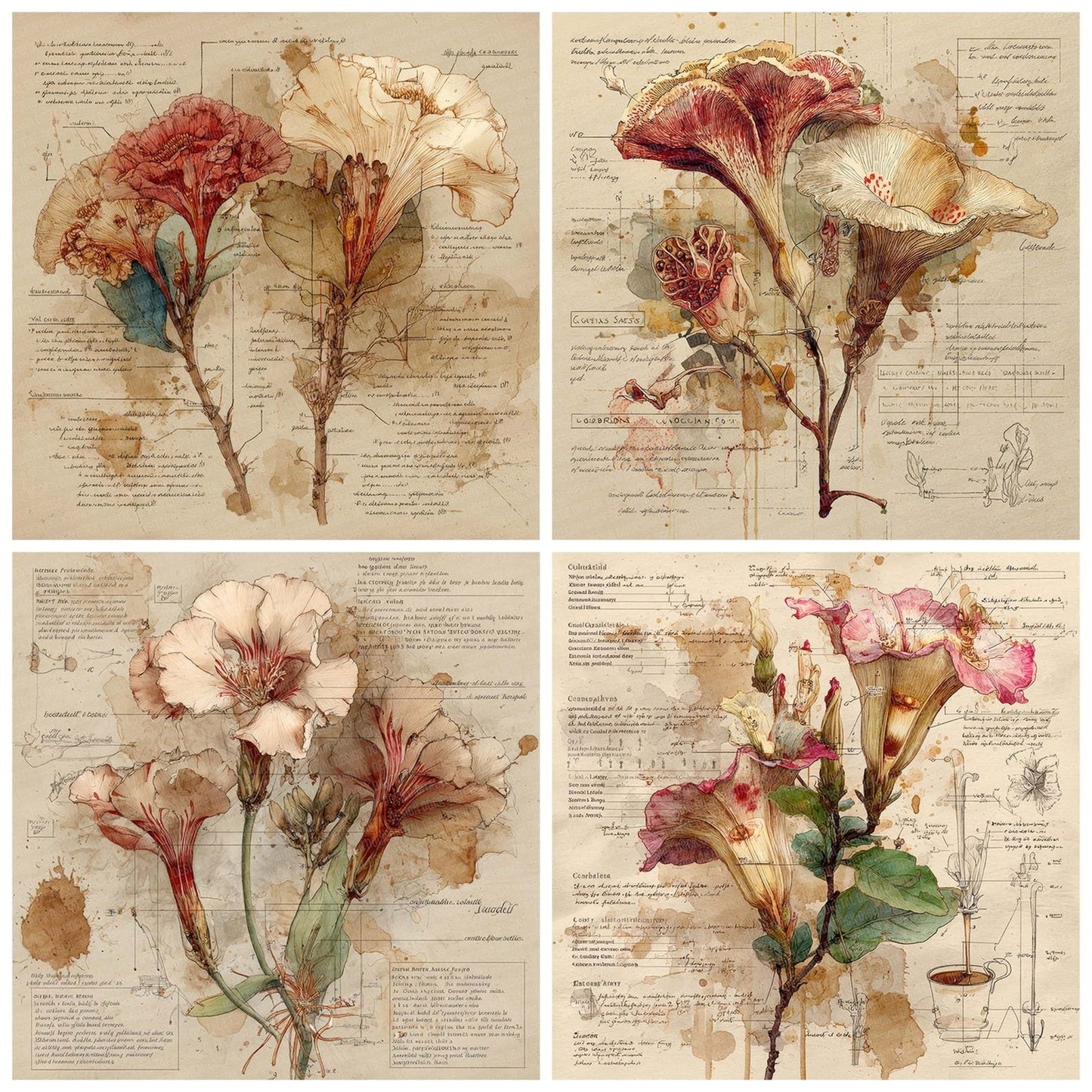 Floral Anatomy Draft Digital Paper Pack (DDD001731)