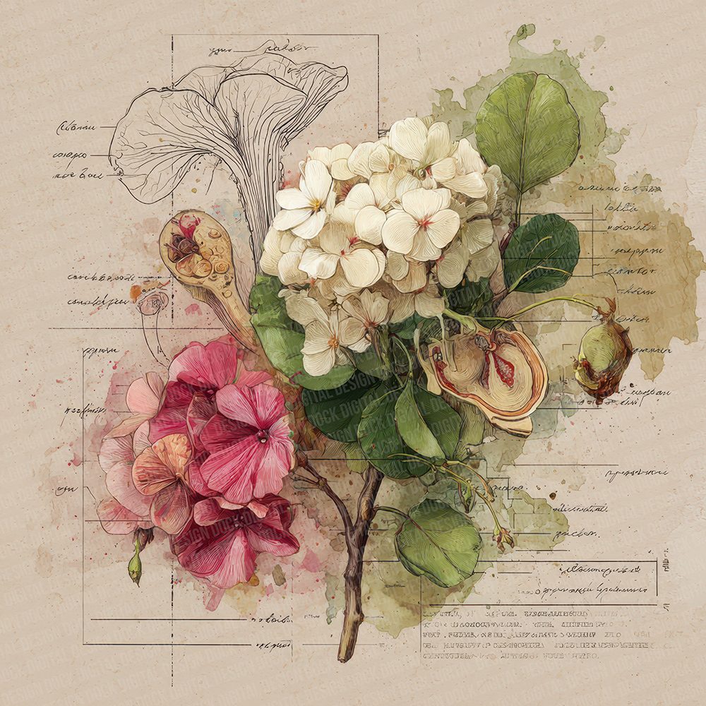 Floral Anatomy Draft Digital Paper Pack (DDD001731)