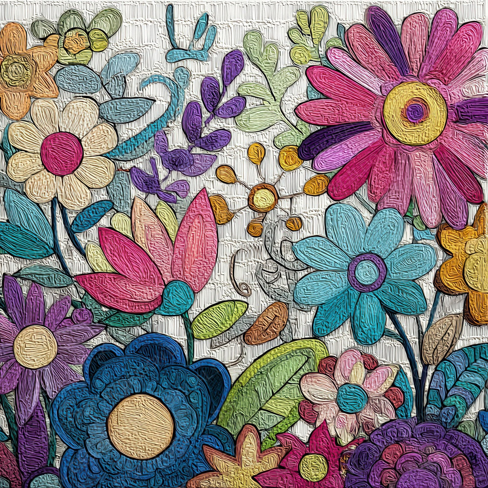 Floral Background Fabric Sitched Digital Paper Pack (DDD007834)