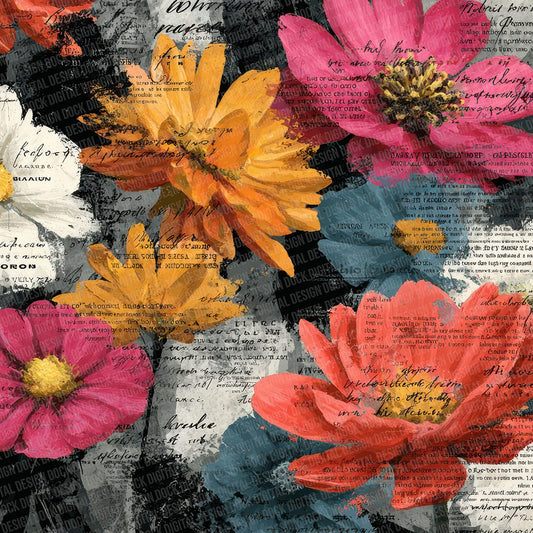 Floral Clash Script Digital Paper Pack (DDD001733)
