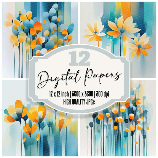 Floral Drag Colour Digital Paper Pack (DDD001735)