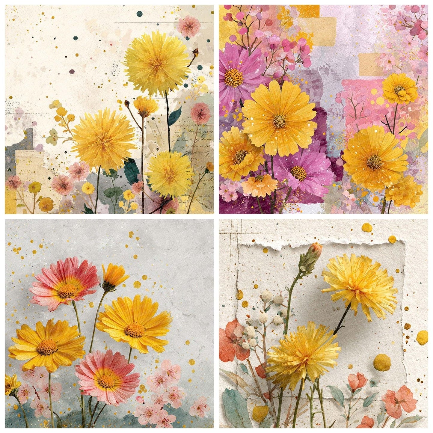 Flower Market Bright Digital Paper Pack (DDD001740)