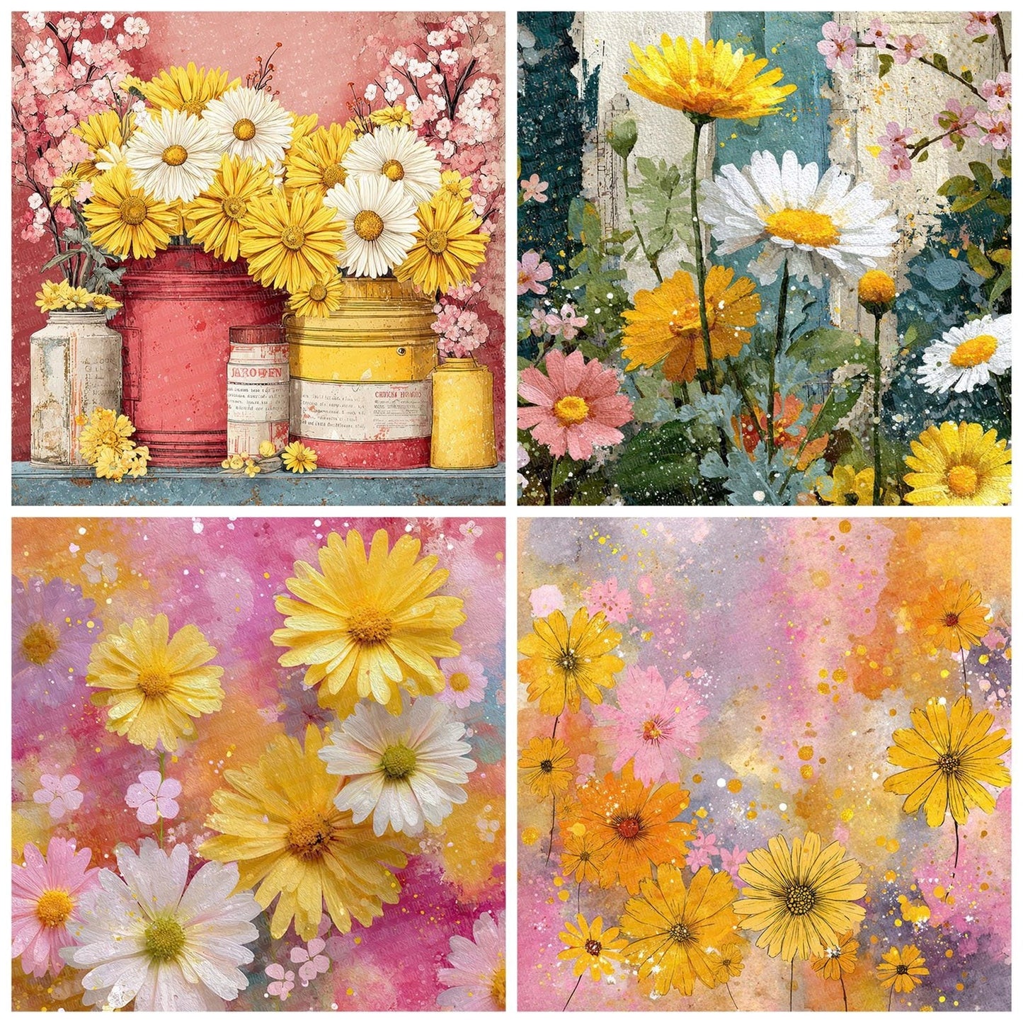 Flower Market Bright Digital Paper Pack (DDD001740)