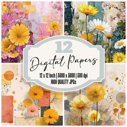 Flower Market Bright Digital Paper Pack (DDD001740)