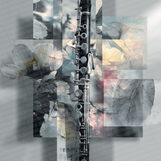 Flute Woodwind Moodboard Digital Paper Pack (DDD001742)