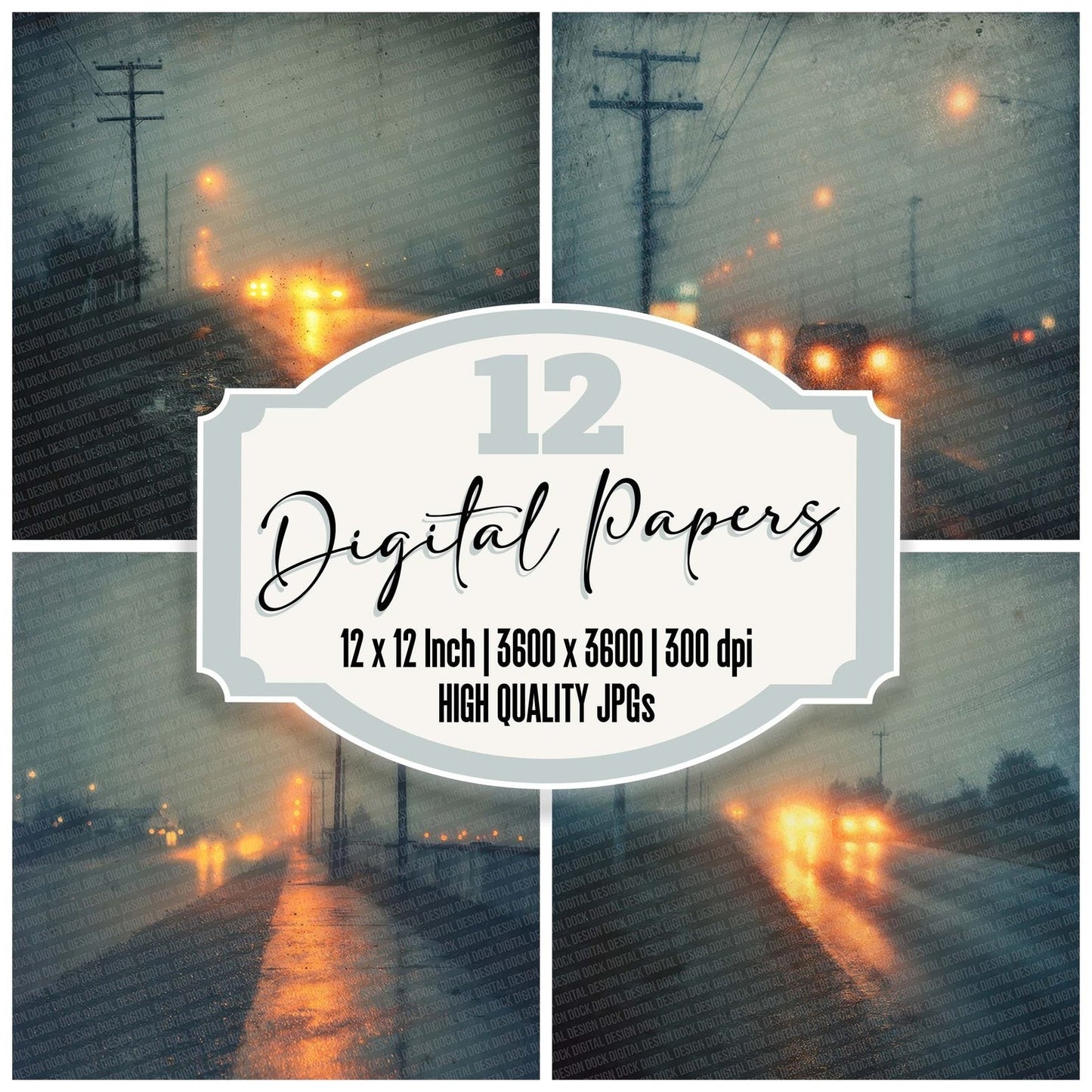 Fog Light Road Digital Paper Pack (DDD001746)