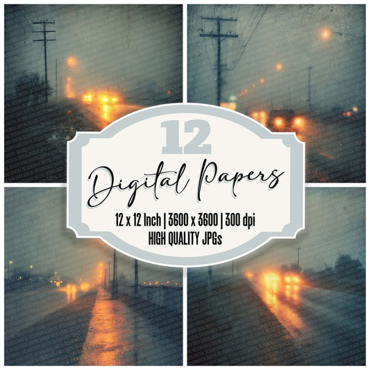 Fog Light Road Digital Paper Pack (DDD001746)