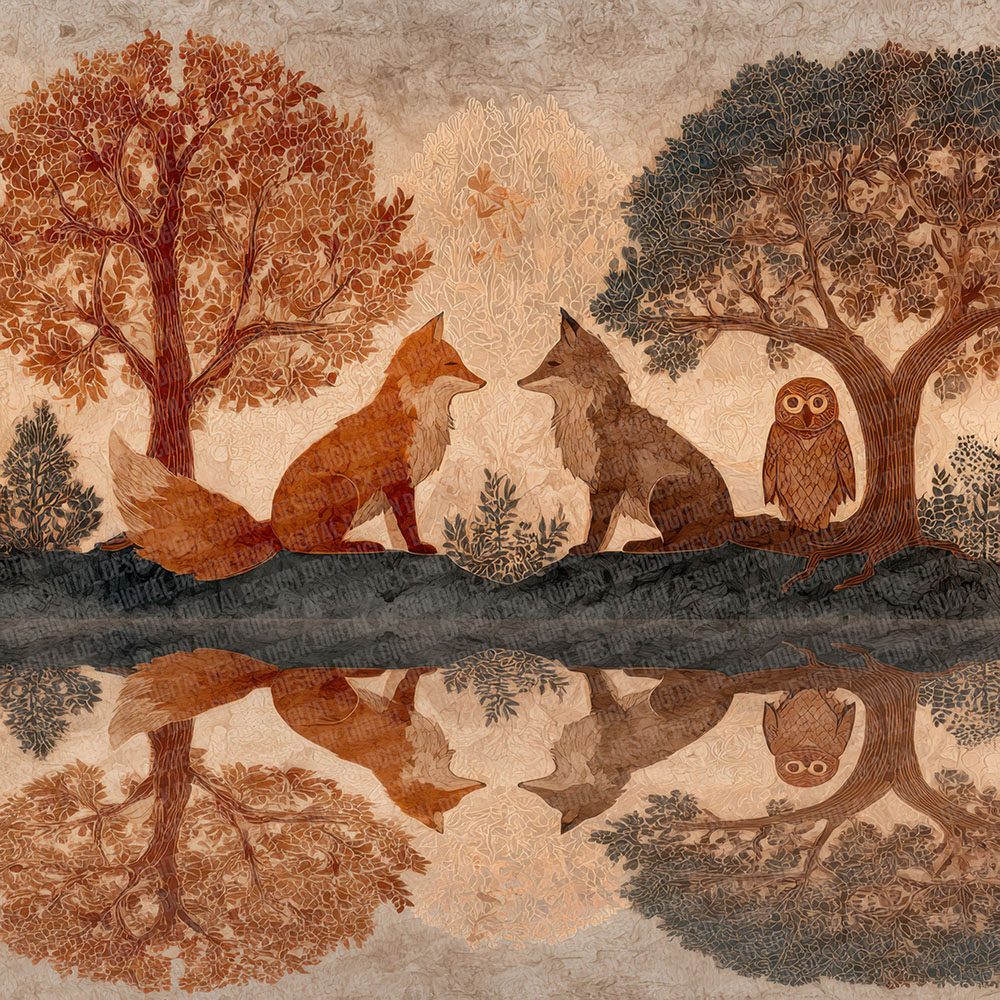 Folk Art Woodland Fox Digital Paper Pack (DDD001755)
