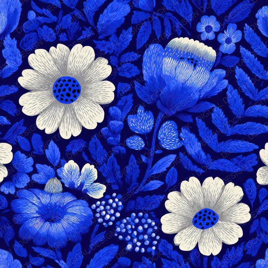 Folk Block Floral Background Digital Paper Pack (DDD007858)