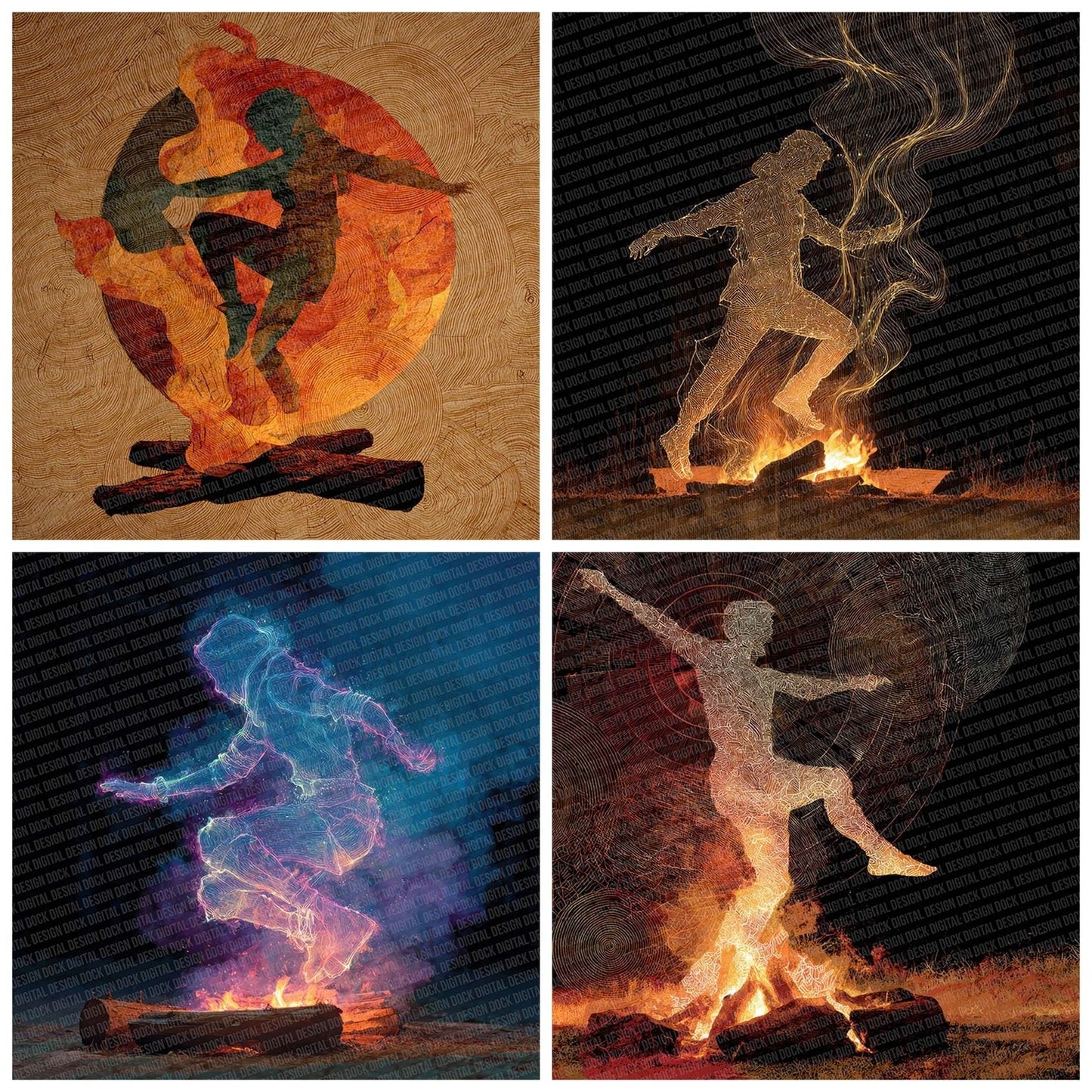 Folk Flame Vision Digital Paper Pack (DDD001756)