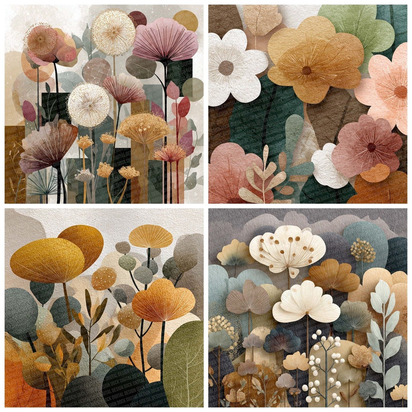 Folk Garden Flat Digital Paper Pack (DDD001762)
