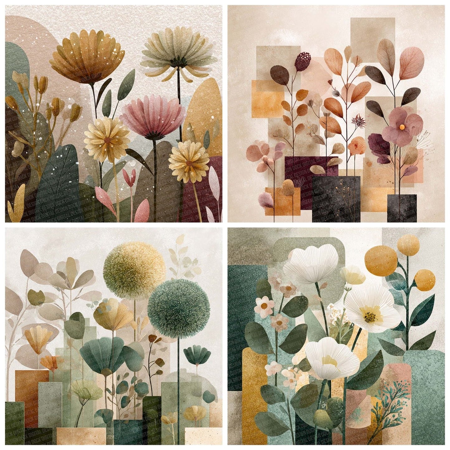 Folk Garden Flat Digital Paper Pack (DDD001762)
