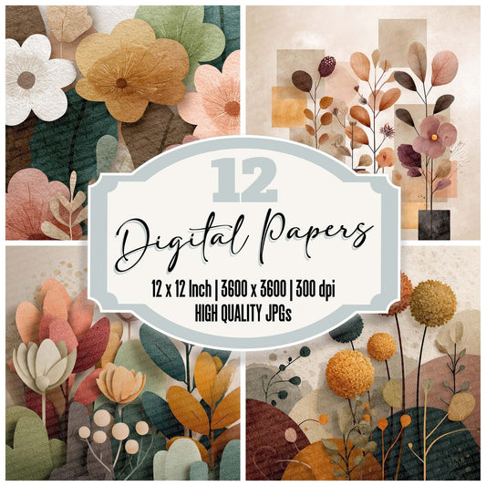 Folk Garden Flat Digital Paper Pack (DDD001762)