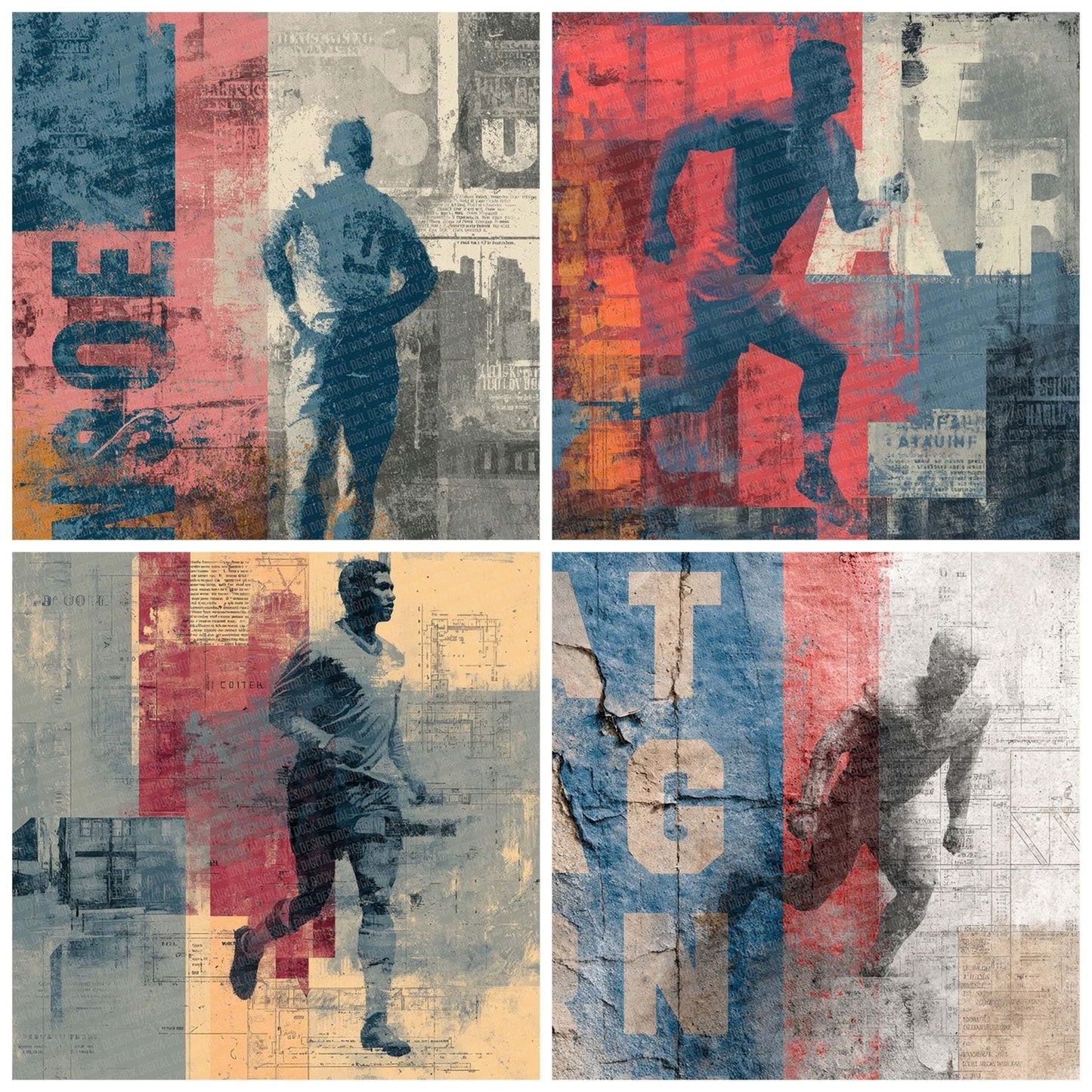 Footballer Blueprint Digital Paper Pack (DDD001766)