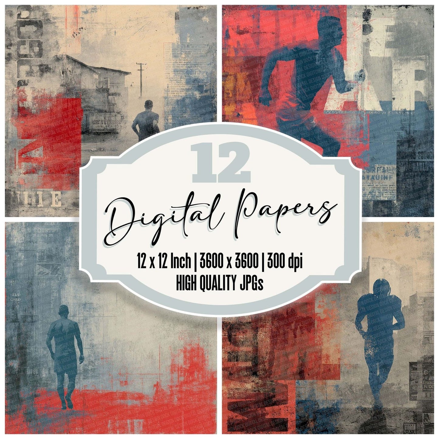 Footballer Blueprint Digital Paper Pack (DDD001766)