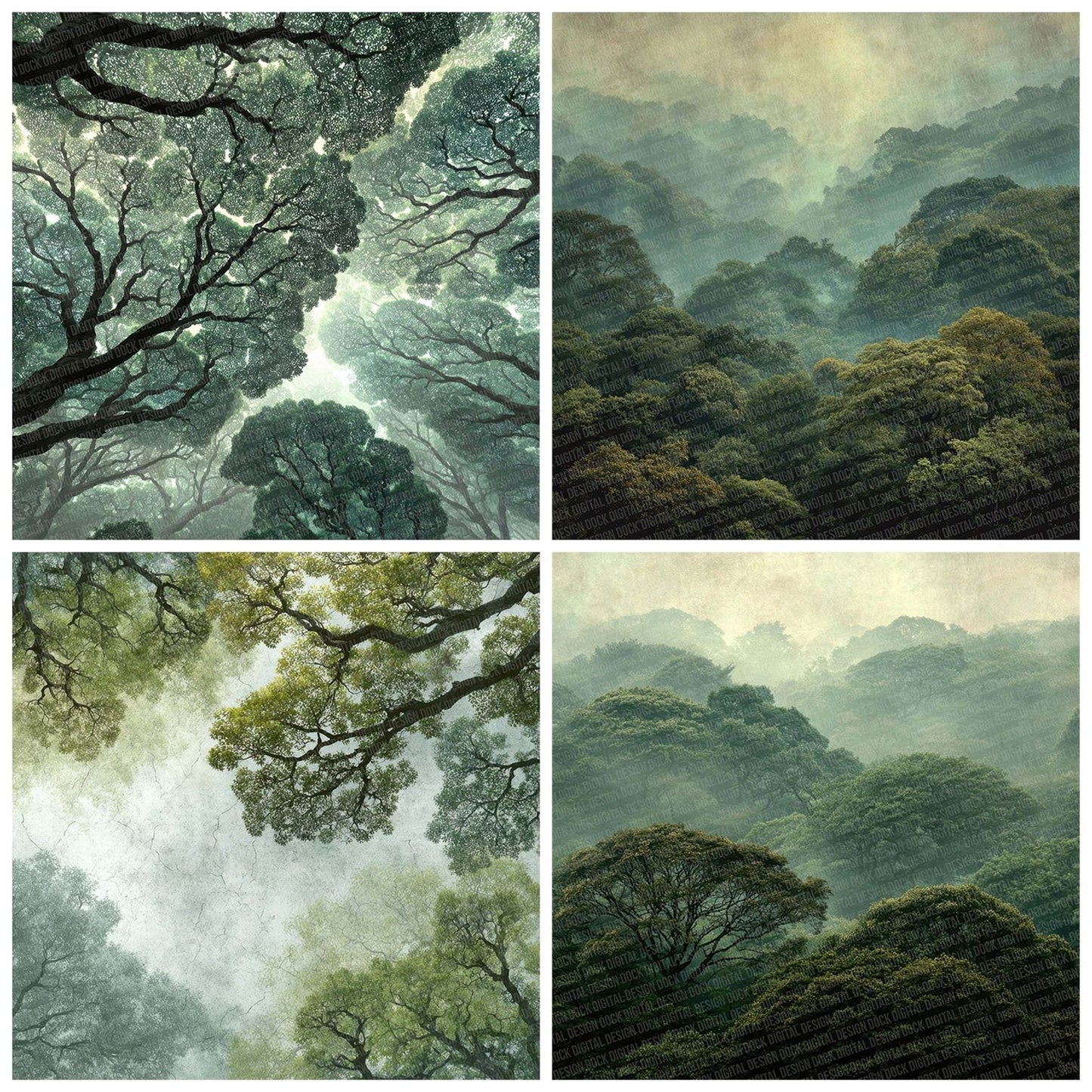 Forest Canopy Texture Digital Paper Pack (DDD001768)
